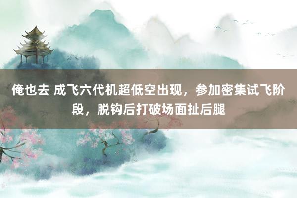 俺也去 成飞六代机超低空出现，参加密集试飞阶段，脱钩后打破场面扯后腿