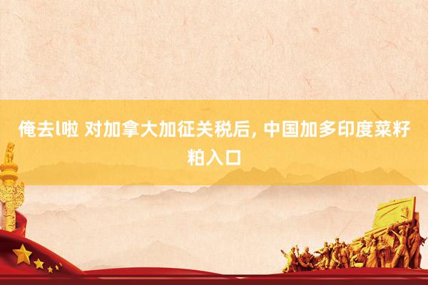 俺去l啦 对加拿大加征关税后， 中国加多印度菜籽粕入口