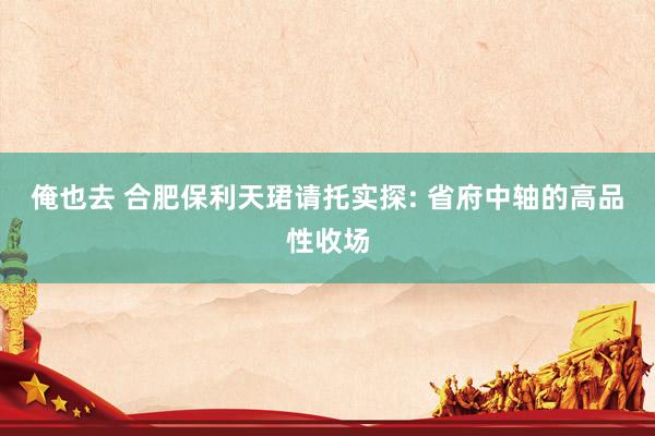 俺也去 合肥保利天珺请托实探: 省府中轴的高品性收场