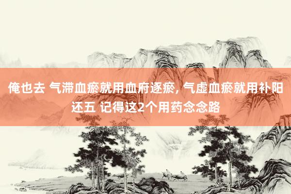 俺也去 气滞血瘀就用血府逐瘀， 气虚血瘀就用补阳还五 记得这2个用药念念路